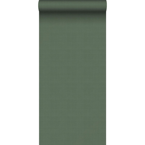 ESTAhome - ESTAhome papier peint lin vert olive grisé - 139240 - 0.53 x 10.05 m - Papier peint