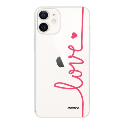 Evetane - Coque iPhone 12 mini souple transparente Love Motif Ecriture Tendance Evetane Evetane - Bonnes affaires Accessoire Smartphone
