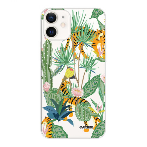 Evetane - Coque iPhone 12 mini souple transparente Tigres et Cactus Motif Ecriture Tendance Evetane Evetane  - Accessoire Smartphone Evetane