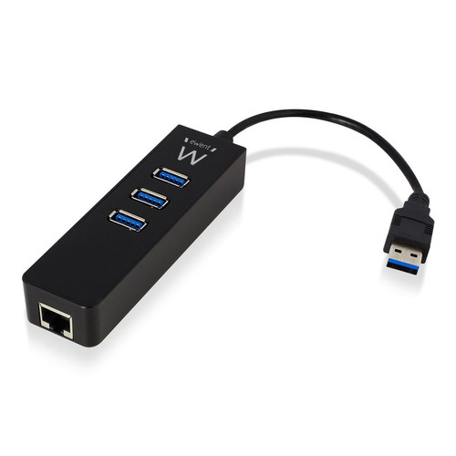 Ewent - Hub Ewent EW1140 USB-A para USB 3.1/RJ-45 Negro Ewent  - Hub Ewent