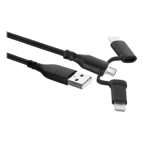 Ewent - Câble USB vers USB-C et Lightning Ewent EW1376 (1 m) Noir Ewent  - Ewent