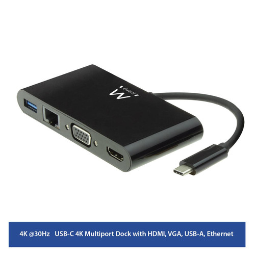 Ewent - Station d'acceuil Ewent EW9827 USB C HDMI VGA RJ45 4K 5 Gbps Ewent  - Ewent