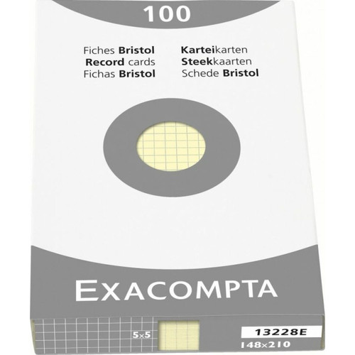 Exacompta - Etui de 100 fiches bristol -  quadrille 5x5 non perfore 148x210mm Exacompta - Exacompta