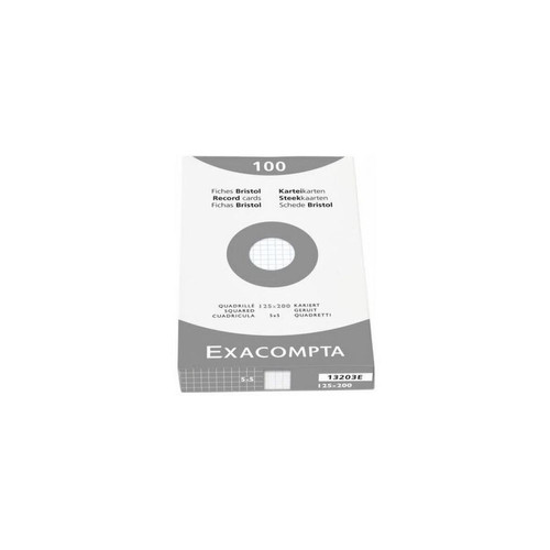 Exacompta - EXACOMPTA Fiches bristol, 125 x 200 mm, quadrillé, blanc () Exacompta  - Exacompta