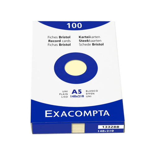 Exacompta - EXACOMPTA Fiches bristol, A5, uni, jaune () Exacompta  - Exacompta