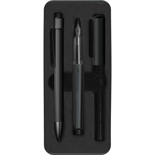 Faber-Castell - Faber-Castell 140579 Coffret cadeau Hexo noir avec stylo plume M et stylo à bille B Faber-Castell  - Faber-Castell