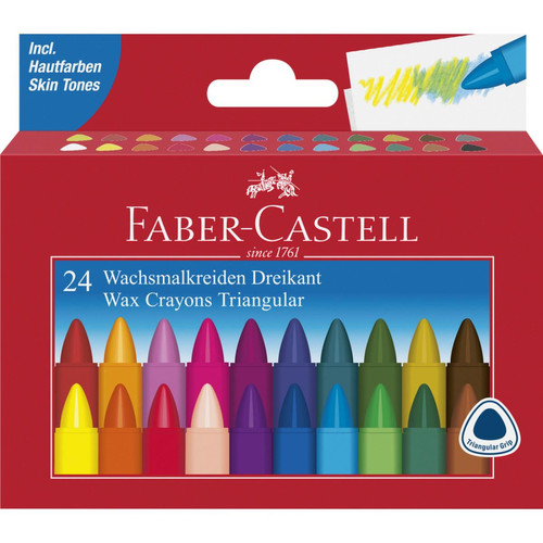 Faber-Castell - FABER-CASTELL Craie à la cire triangulaire, étui de 24 () Faber-Castell  - Marchand Mplusl