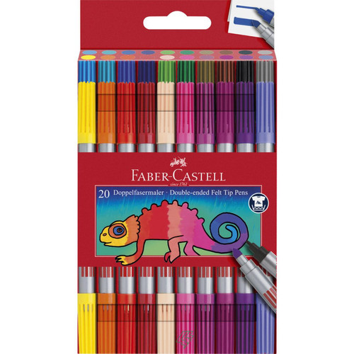 Faber-Castell - FABER-CASTELL Feutre double pointe, étui de 20 () Faber-Castell  - Outils et accessoires du peintre