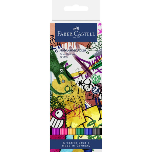 Faber-Castell - FABER-CASTELL Marqueur aquarelle GOLDFABER, étui Graffitis () Faber-Castell  - Faber-Castell