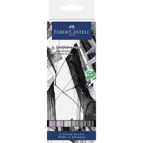 Faber-Castell - FABER-CASTELL Marqueur aquarelle GOLDFABER, étui Tons gris () Faber-Castell  - Marchand Mplusl