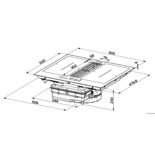 Table de cuisson Plaque induction aspirante Galiléo smart, 60 cm, Evacuation, 630 m3/h