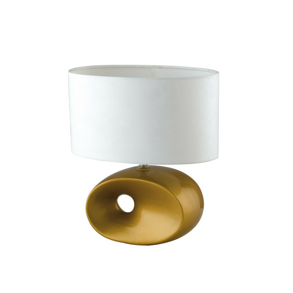 fan europe lampe de table avec abat-jour ovale doré, céramique avec abat-jour en tissu 27.8x31.3cm  or