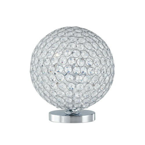 Fan Europe - Lampe de Table Globe 3 Lumières Chrome, Cristaux 25x28cm Fan Europe  - Lampe cristal