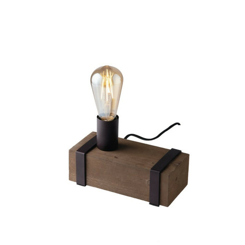 Fan Europe - Lampe de table, marron foncé, bois antique, E27 Fan Europe  - Lampe à lave Luminaires