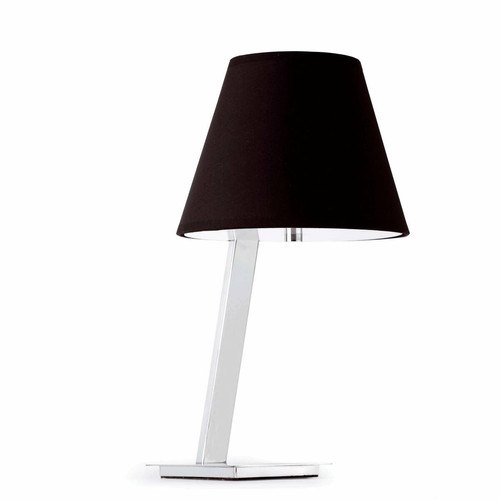 Faro Barcelona - Lampe de table à 1 lumière, chrome, blanc avec abat-jour noir, E27 Faro Barcelona  - Lampe à lave Luminaires