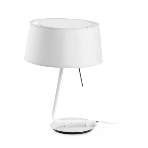Faro Barcelona - Lampe de table à 1 lumière, chrome, blanc, E27 Faro Barcelona - Luminaires