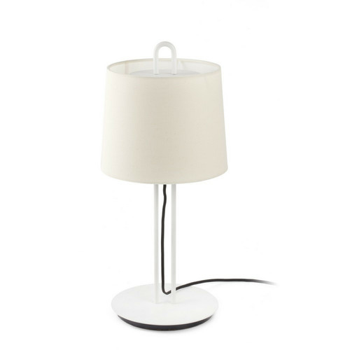 Lampes à poser Faro Barcelona Lampe de table ronde conique blanche, E27
