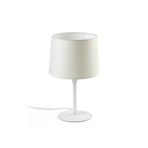 Lampes à poser Faro Barcelona Lampe de table ronde conique blanche, E27