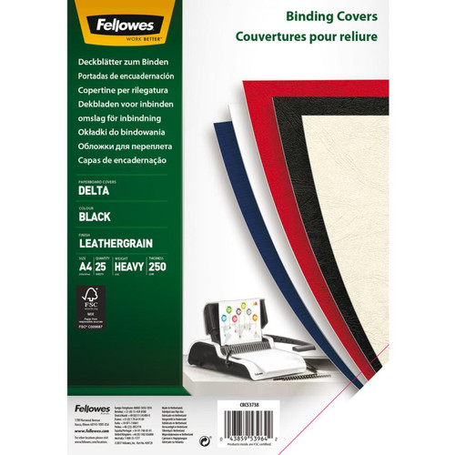 Fellowes - Fellowes Couverture pour reliure Delta, texture de cuir, A4, () Fellowes  - Fellowes