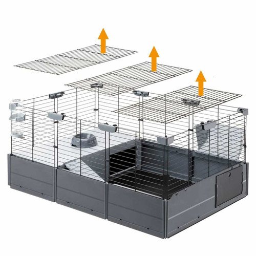Poulailler Ferplast Cage à lapins Multipla 107,5x72x50 cm Noir