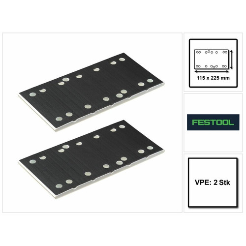 Accessoires brossage et polissage Festool Festool SSH-STF-115x225/10 Patin de ponçage, pour ponceuses à bande RS 200, Rs 2, RS 100, RS 1 - 4 pcs. (4x 483679)