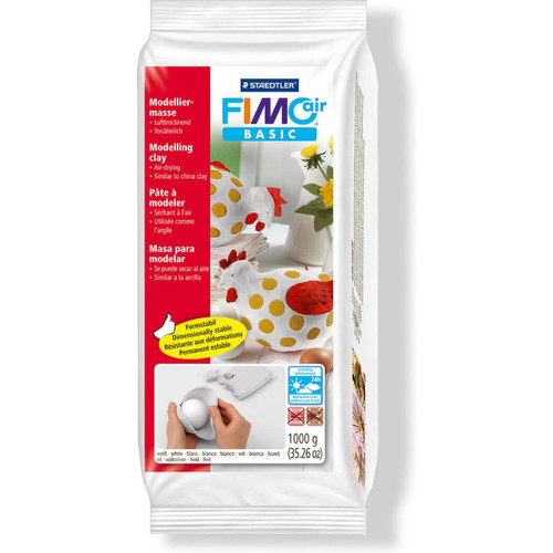 Fimo - FIMO air BASIC Pâte à modeler, durcit à l'air, blanche () Fimo  - Modelage