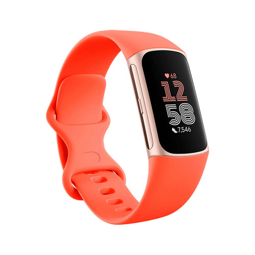 Fitbit Fitbit Charge 6 Corail (Coral) et Corps en Aluminium Or Champagne