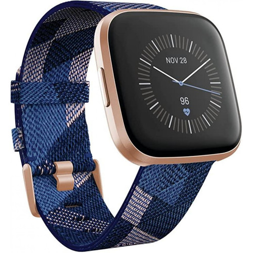Fitbit - Fitbit Versa 2SE Special Edition Health and Fitness Smartwatch Navy and Pink Woven With 4 Bands - Montre connectée Fitbit