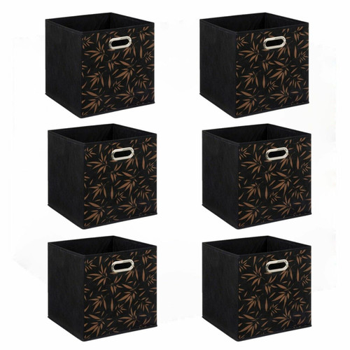 Five Simply Smart - Lot de 6 boites de rangement en tissu Casual - 31x31x31cm - Noir Five Simply Smart  - Boite de rangement noir