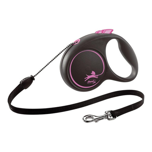Flexi - Laisse Black Design M Cord 5m black/ pink Flexi FU22C5-251-S-CP Flexi  - Laisse pour chien Flexi