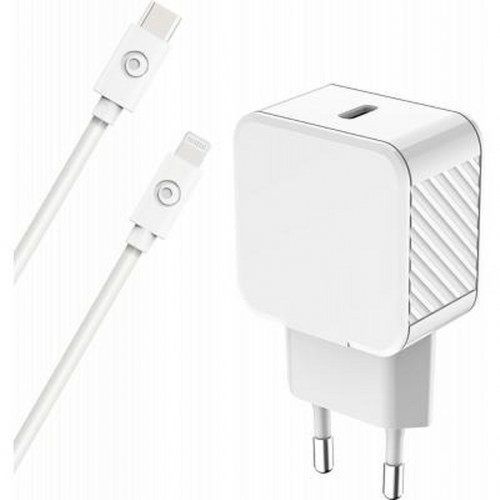 Connectique et chargeur pour tablette Force Power Force Power Chargeur Secteur 30W Power Delivery + Câble USB C/Lightning Blanc