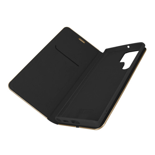 Forcell - Étui Samsung S22 Ultra Porte-carte Support Vidéo Forcell Luna Book Gold Noir Forcell  - Forcell
