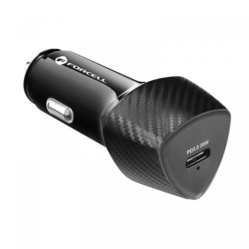 Forcell - Chargeur Voiture Noir USB-C 20W Forcell  - Batterie téléphone