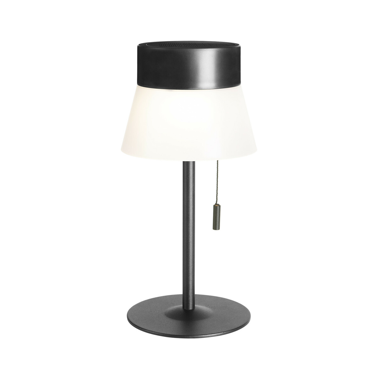 forlight lampe de table led avec abat-jour conique rond noir, opale, blanc chaud 3000k, ip54  blanc