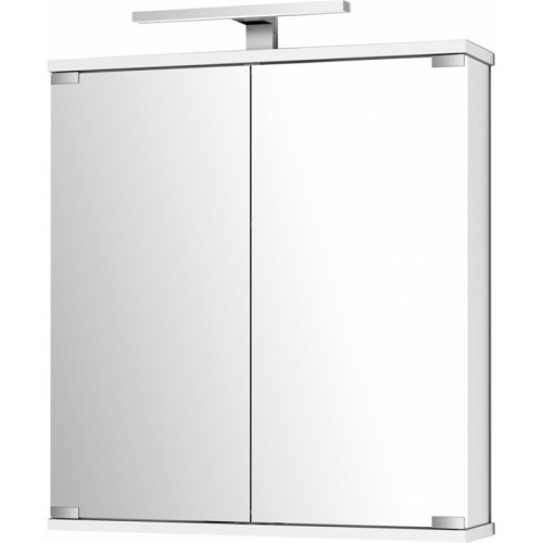 meuble haut salle de bain Fp Armoire de toilette Kandi LED blanc 60x702 (65) x194 (143) cm