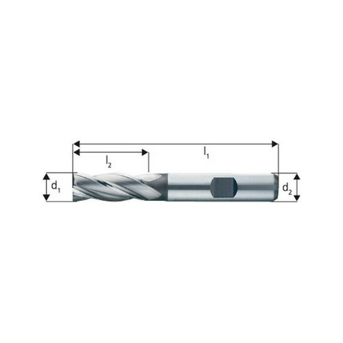 Forum - Fraise cylindrique courte, type N, en acier à coupe rapide à 8% de cobalt, sans revêtement, Ø d1 - k10 : 4,0 mm, Long. totale l1 55 mm Forum  - Accessoires vissage, perçage