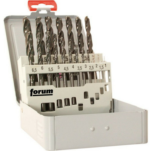 Forum - Jeu de forets hélicoïdaux (18 pièces), en acier à coupe rapide, type N, DIN 338, laminé, Ø h8 : 1,00-13,00 mm, Nombre de forets 25 pièce, Pas 0,5 mm Forum  - Foret de 25 mm