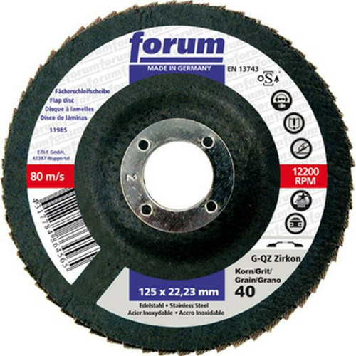 Forum - Meule-éventail Ø 115 mm (13300 tr/mn), droite, Grain : 120 Forum  - Accessoires meulage