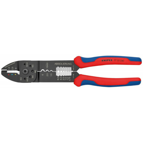 Knipex - Pince à sertir noire laquée avec gaines bi-matière 240 mm Knipex  - Outillage électroportatif