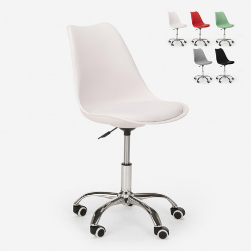 Franchi Bürosessel - Tabouret de bureau design pivotant réglables en hauteur avec roues Octony | Blanc Franchi Bürosessel  - Chaise réglable Chaises