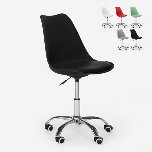 Franchi Bürosessel - Tabouret de bureau design pivotant réglables en hauteur avec roues Octony | Noir Franchi Bürosessel  - Chaise réglable Chaises