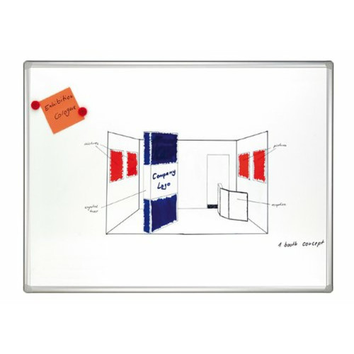 Ardoises et tableaux FRANKEN Weißwandtafel PRO, emailliert, 1.000 x 750 mm magnethaftend, beschreibbar und trocken abwischbar (SC8208)