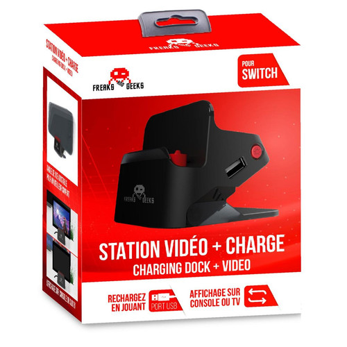 Freaks And Geeks - Base, Dock et Stand 2 en 1 pour Switch, Support Recharge + Connexion TV - Manettes Switch