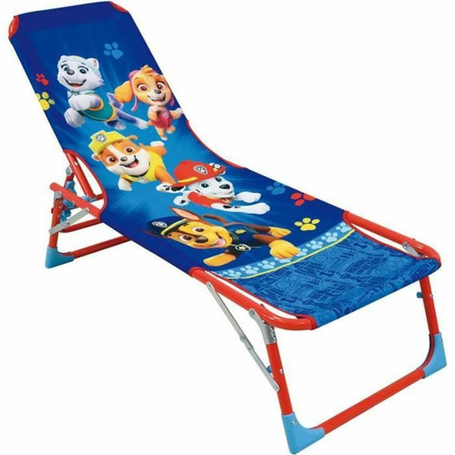 Fun House - Chaise longue transat pour enfant - FUN HOUSE PAT'PATROUILLE - Pliable - Bleu et rouge Fun House  - Houses chaises