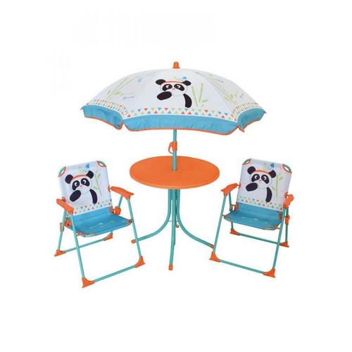 Accessoires trampolines Fun House FUN HOUSE 713095 INDIAN PANDA Salon de jardin avec une table, 2 chaises pliables et un parasol pour enfant
