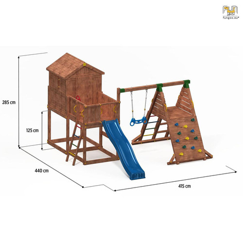 Fungoo - Aire de jeux en bois MyHouse Spider multifonctions de Fungoo Fungoo  - Spécial Plein Air - Jusqu'à -30% sur une sélection