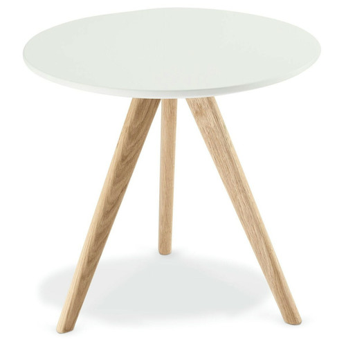 FURNHOUSE - Table basse ronde style scandinave blanc - Tables basses Ronde