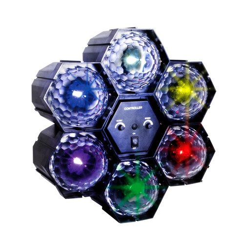 Fx Lab - Jeu de lumière à 6 modules Multicolore LED Effet, Avec Contrôleur Son et vitesse lumière Fx Lab - Effets à LED