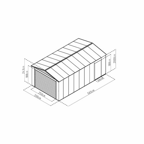 Garages en métal Garage Voiture Métallique Gardiun Essex 19,5 m² Extérieur 576x338x243 cm Gris Anthracite