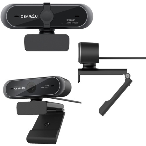 Microphone PC Pack Streaming GEAR4U Microphone ec Support de Bras Filtre Anti-Pop + Webcam Full HD 1080p pour Streamer